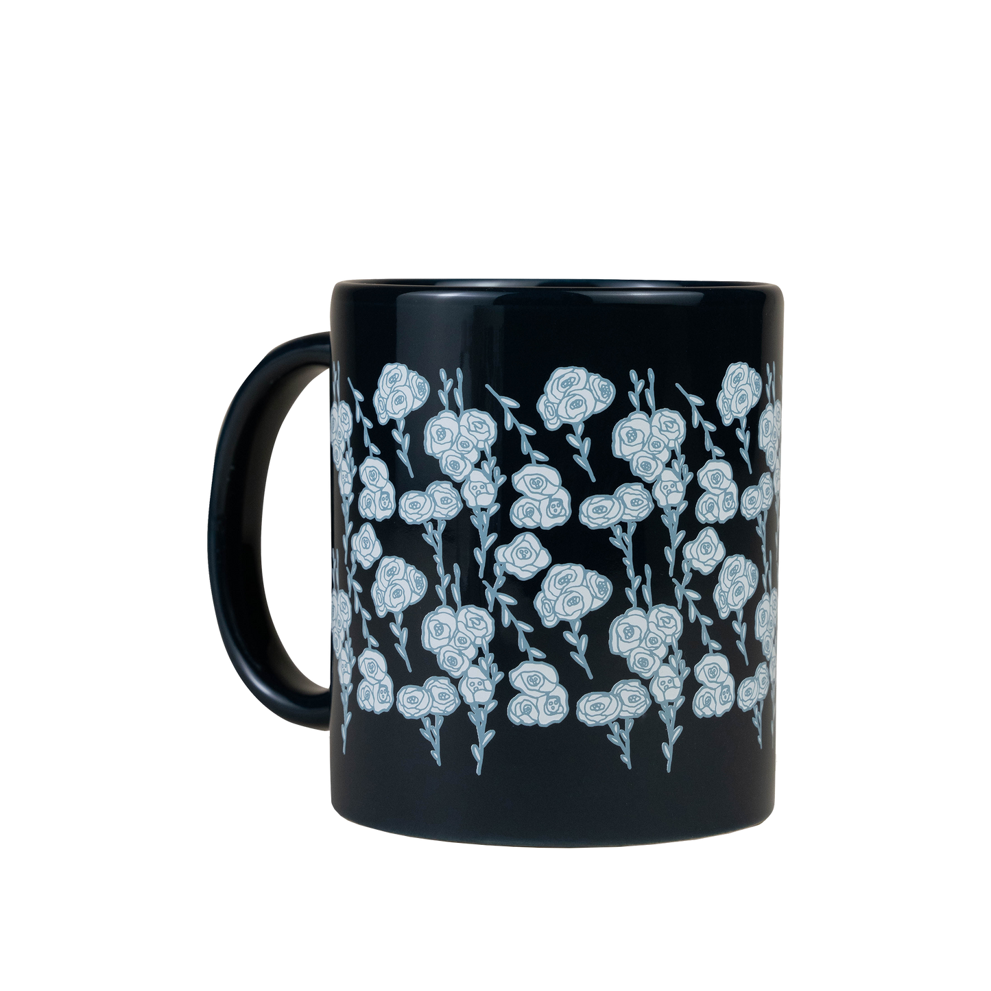 Navy Floral Ceramic Mug