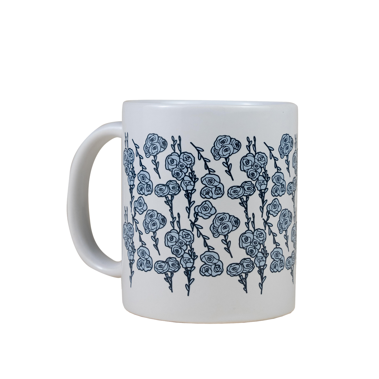 White Floral Ceramic Mug